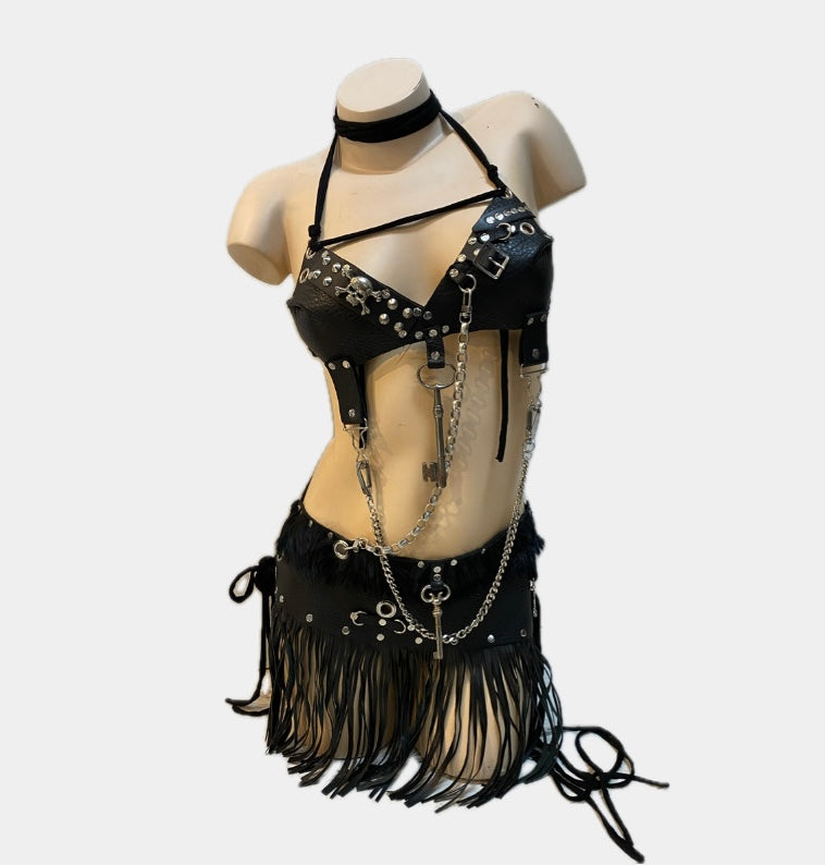 Ensemble en cuir noir