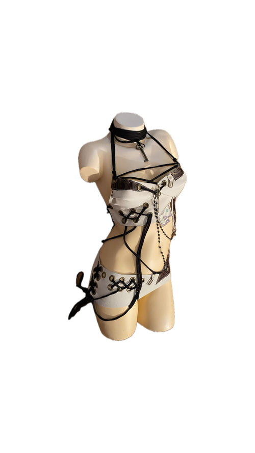 Ensemble en cuir gris