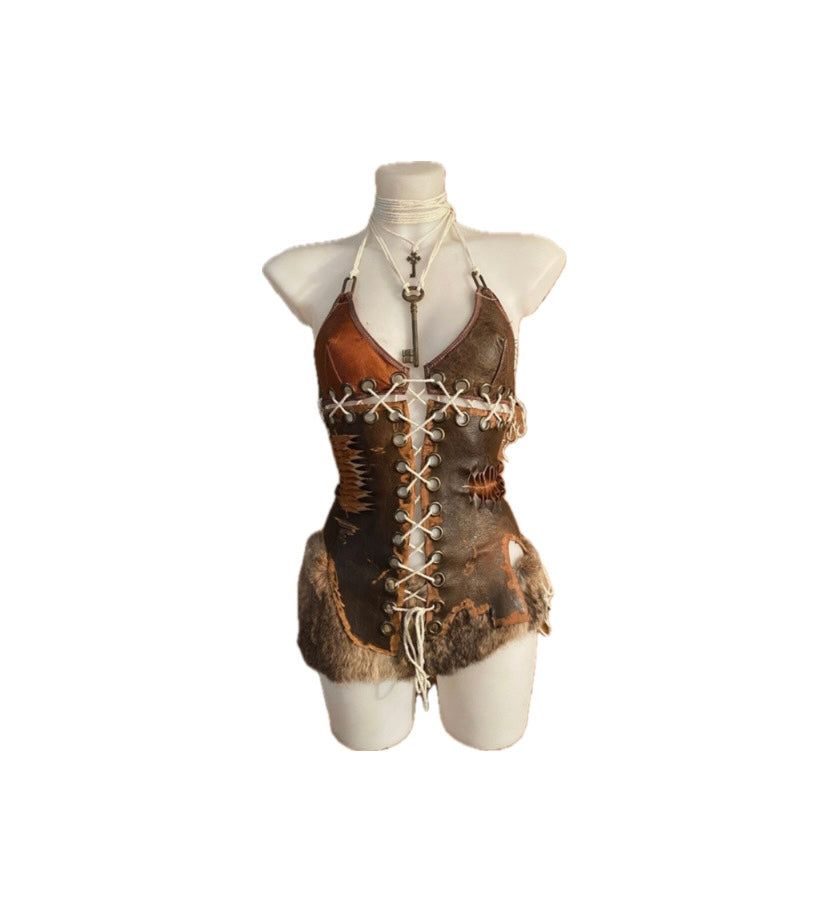 Ensemble cuir/fourrure