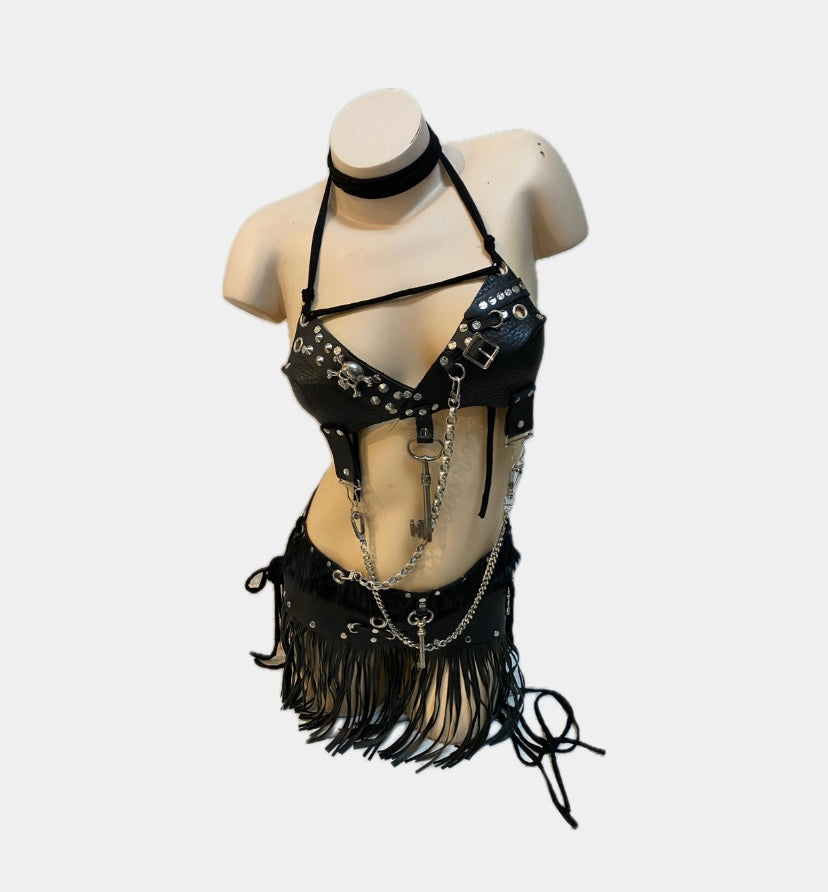 Ensemble en cuir noir