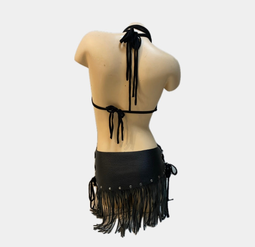 Ensemble en cuir noir