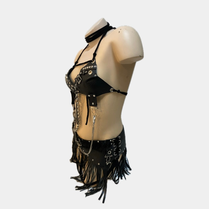 Ensemble en cuir noir