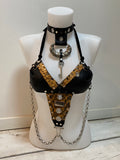 Top+collier en cuir